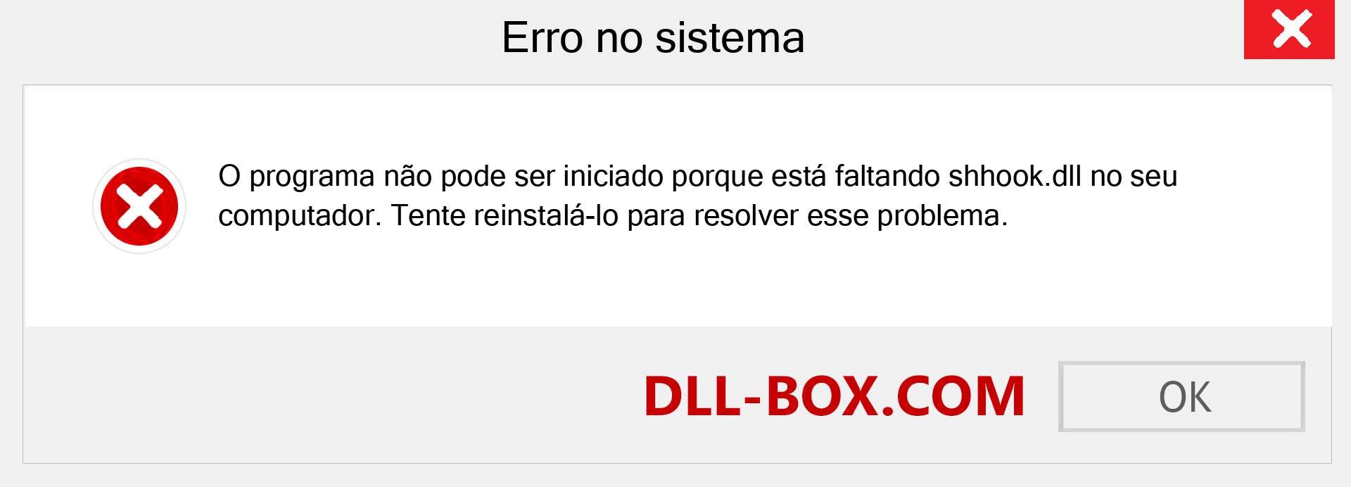 Arquivo shhook.dll ausente ?. Download para Windows 7, 8, 10 - Correção de erro ausente shhook dll no Windows, fotos, imagens