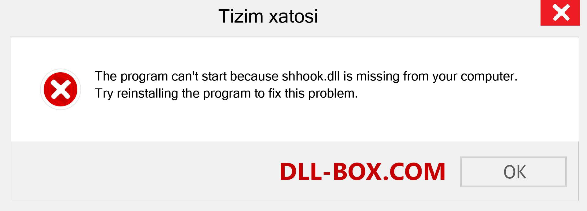 shhook.dll fayli yo'qolganmi?. Windows 7, 8, 10 uchun yuklab olish - Windowsda shhook dll etishmayotgan xatoni tuzating, rasmlar, rasmlar